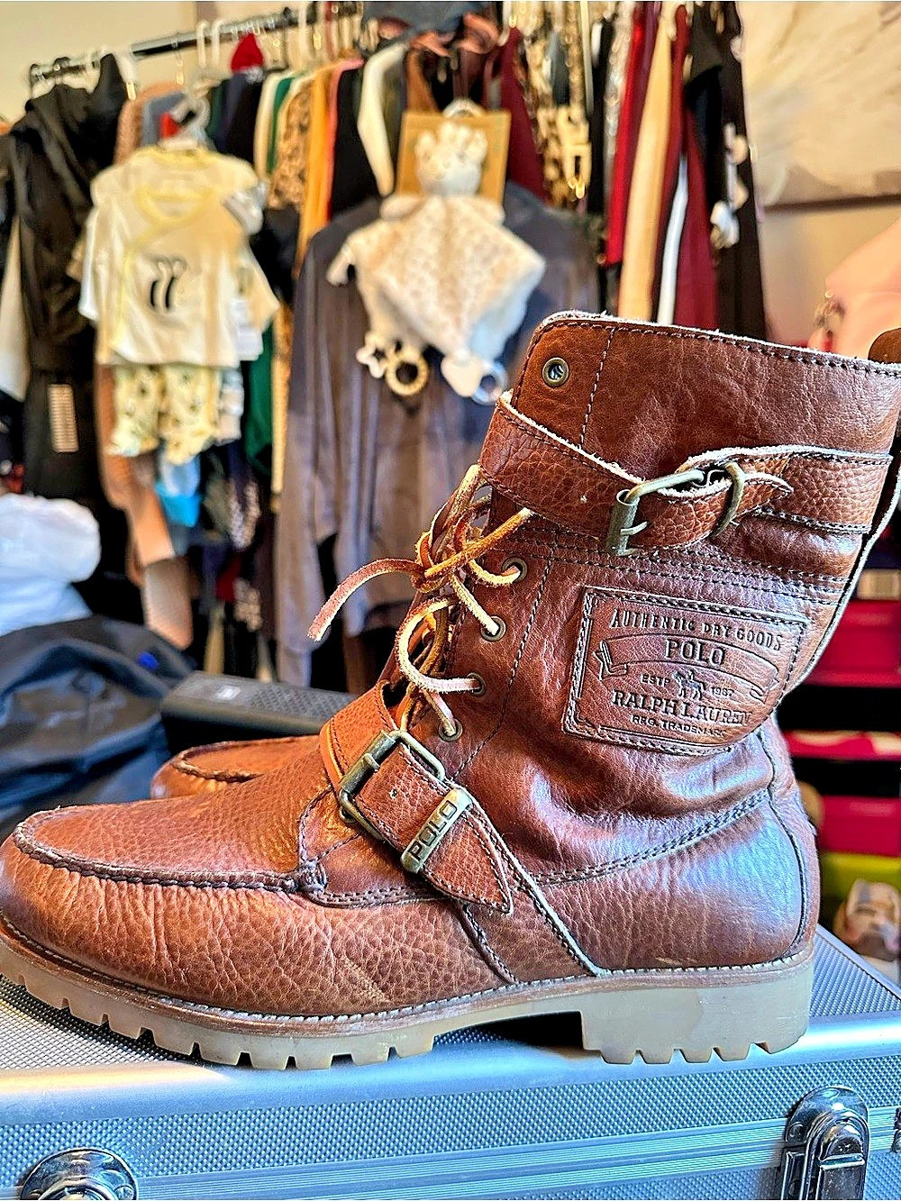 Polo Ralph Lauren Ranger Tumbled Leather Boot Leather Boots in Brown